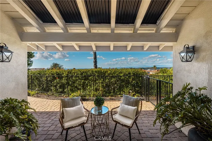 One of three covered patio spaces