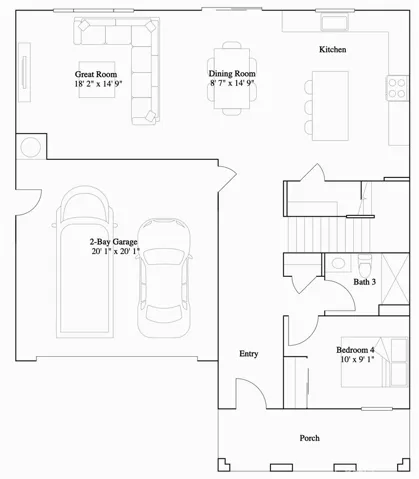 Residence 1 - level 1 floorplan