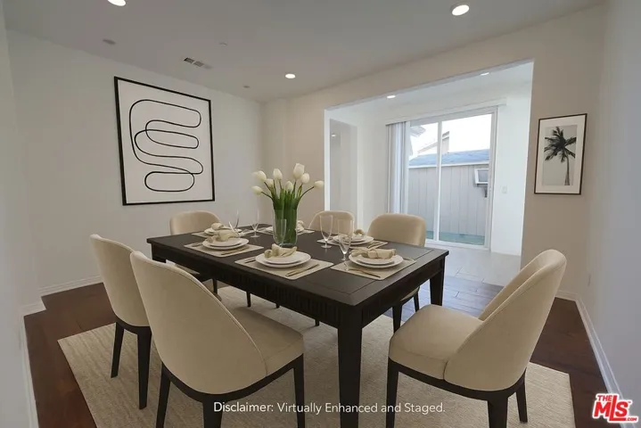 formal dining room with patio