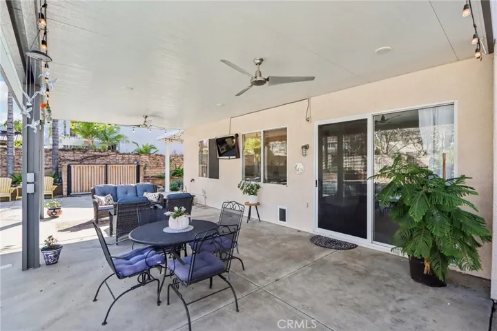 Spacious patio with pergola cover