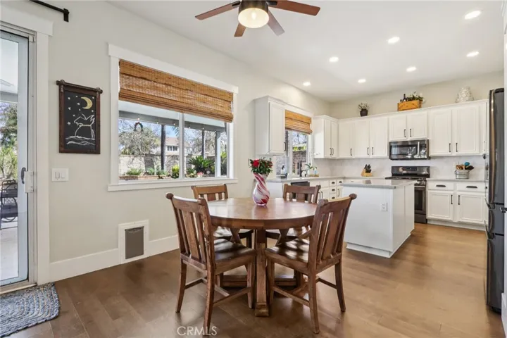 Open kitchen and dining area