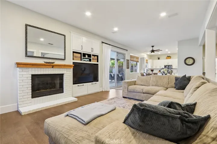 Cozy fireplace in the family room