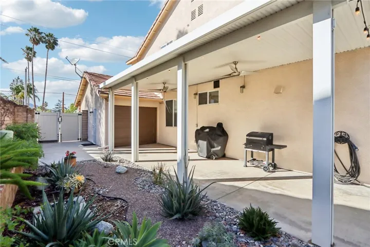 Outdoor space with covered pergola