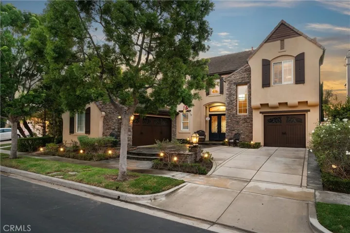Front of home at twilight