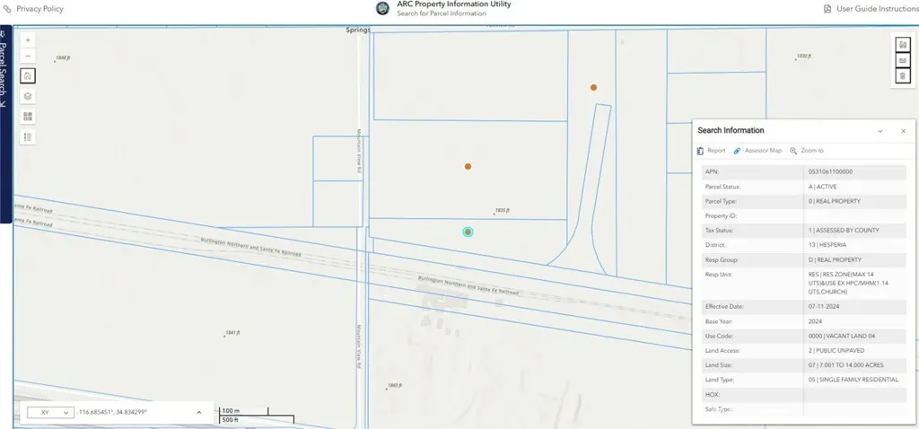 Green dot is the location for this parcel. Orange dots are other lots that could be combined in this sale