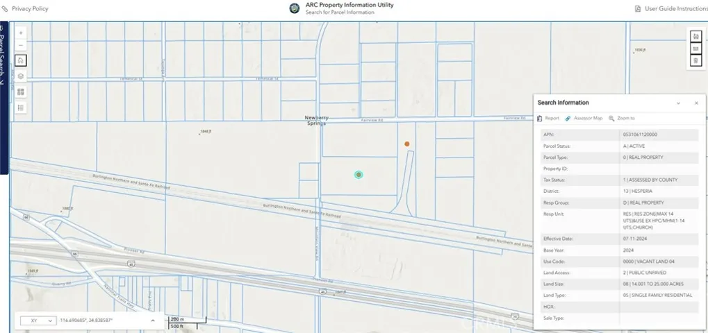 Property is located at the Green dot,