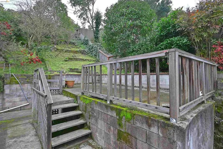 Deck featuring stairs