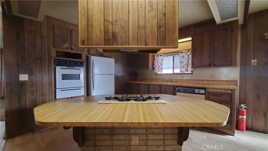 View of kitchen cook island.
