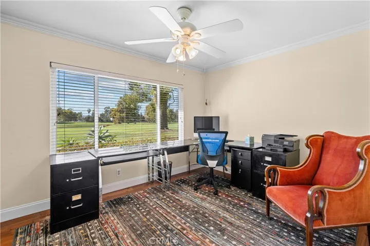 Second back bedroom with golf view that can be used as office