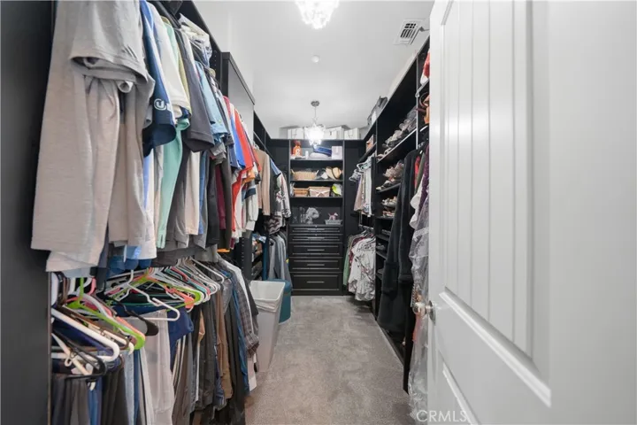 Primary closet with built-ins.