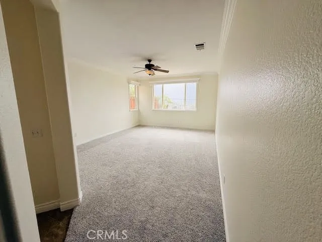 Primary bedroom has natural light and faces backyard