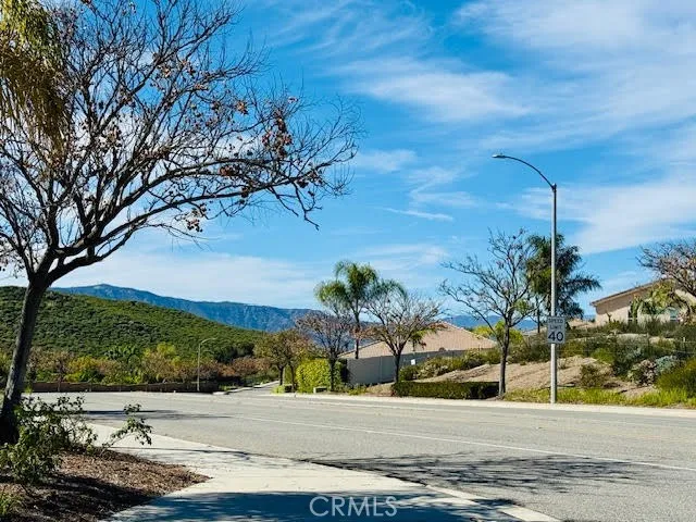 View from the left corner of the top of street