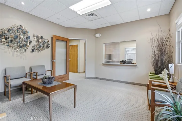 Suite A waiting room and reception window