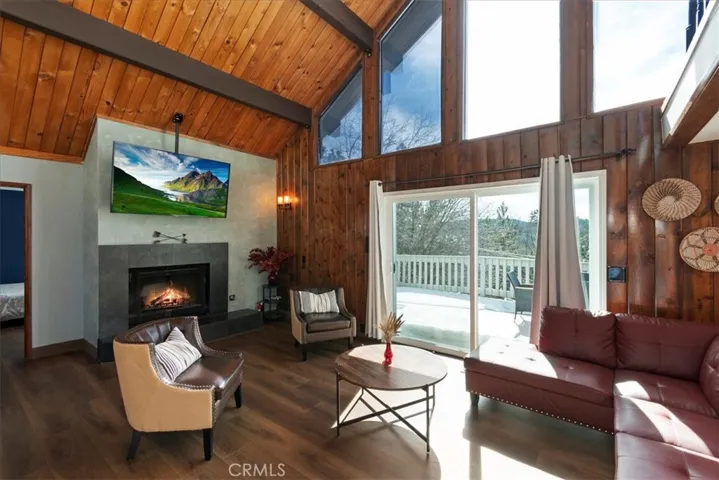 fire in fireplace and picture in tv was digitally added