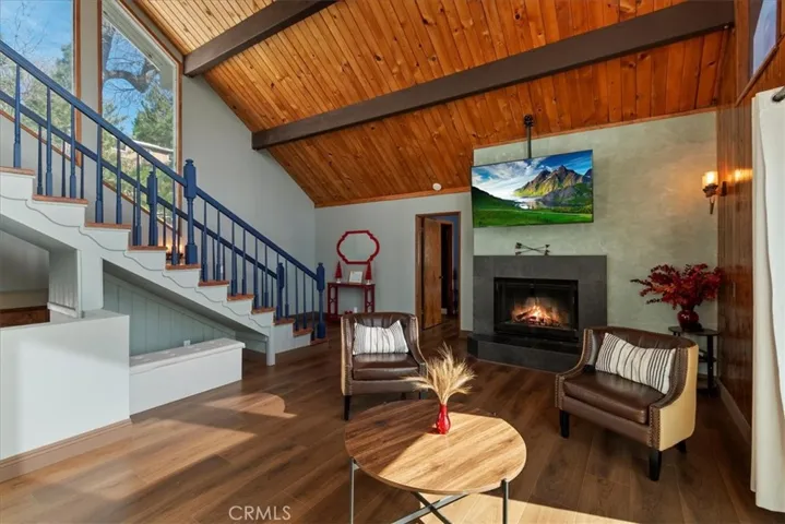 fire in fireplace and pic on tv were digitally added