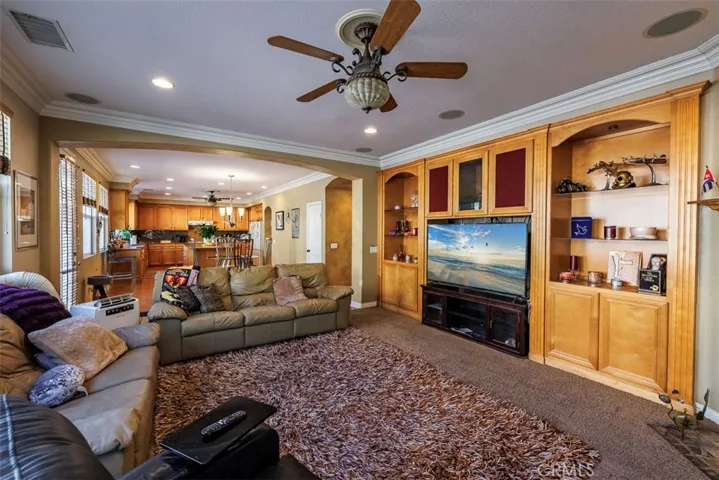 View from the family room back toward the kitchen