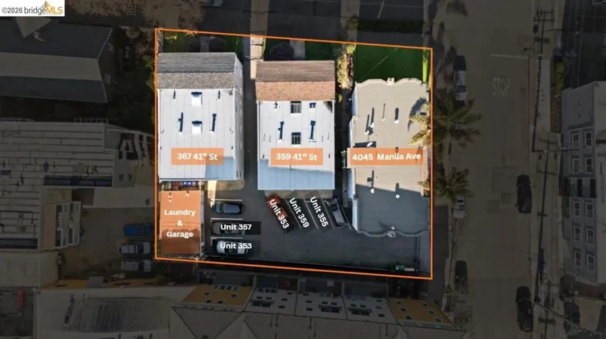 Aerial view of property's location featuring property parcel outlined