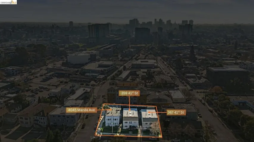 View of urban area featuring property boundaries highlighted