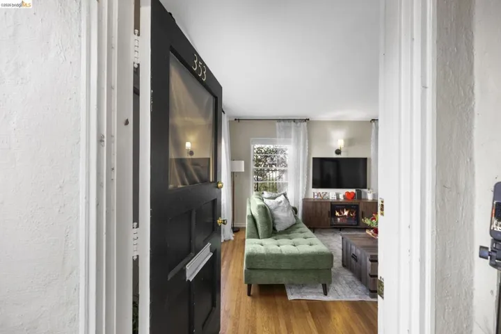 Living area featuring wood finished floors
