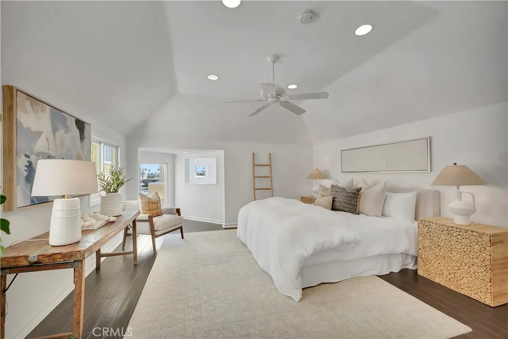 Primary Retreat with views, dual closets, large bath and private deck w mountain views and direct access to playground deck below