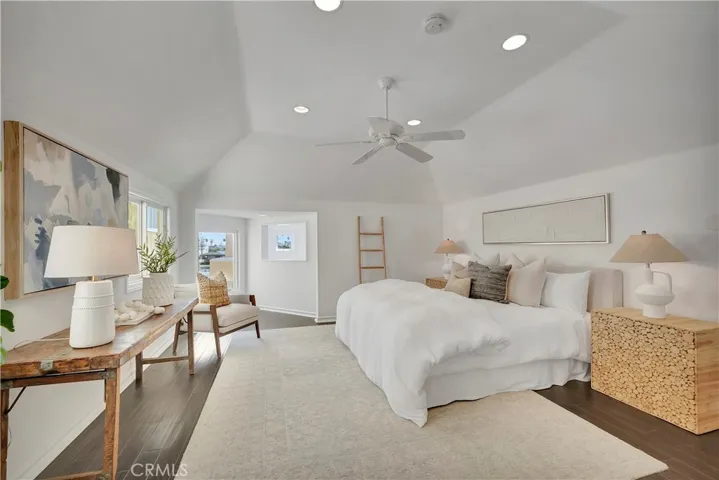 Primary Retreat with views, dual closets, large bath and private deck w mountain views and direct access to playground deck below