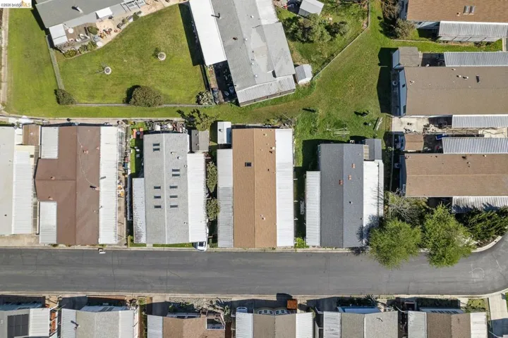 Aerial perspective of suburban area