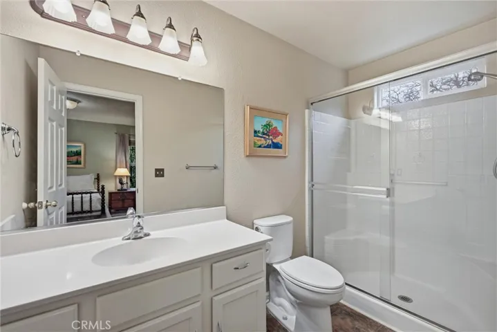 Primary bathroom with walk in shower.