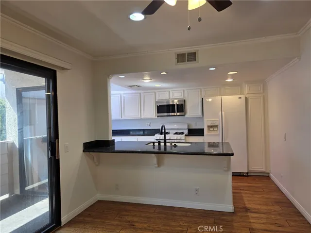family room and kitchen