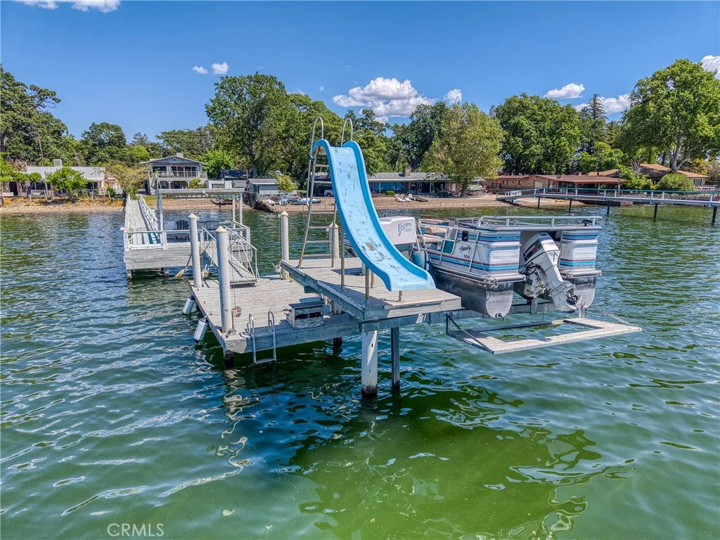 Boat lift and slide.