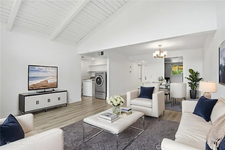 Virtually staged living room