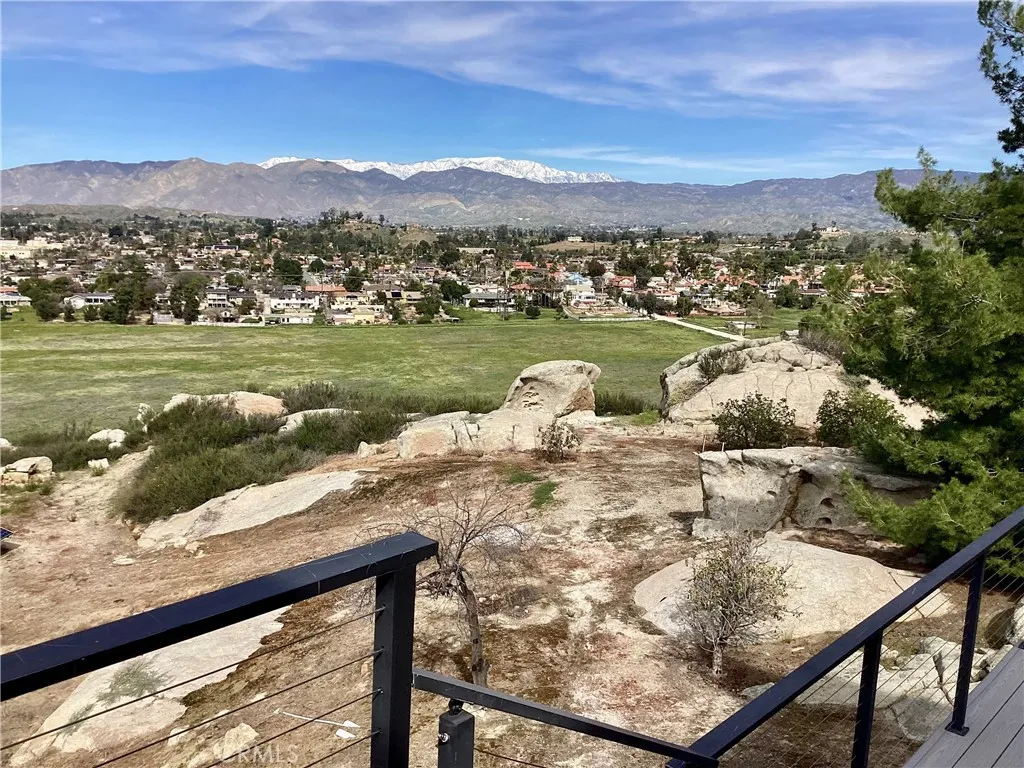 Beautiful view of snow capped Mt. San Gorgonio from the deck.