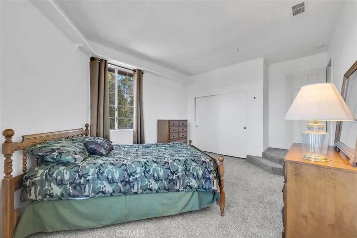 Large step down bedroom and closet space.