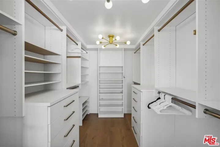 Spacious walk-in wardrobe have