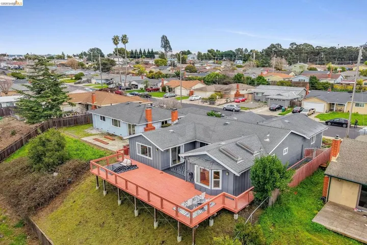Aerial perspective of suburban area