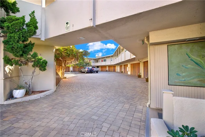 Driveway to parking garages.