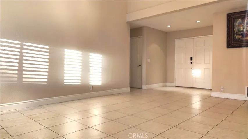 View of living room and front door