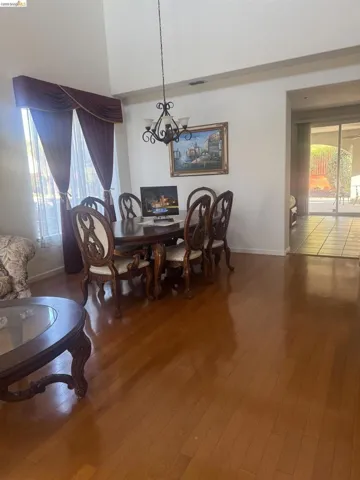 Hardwood flooring throughout the main living space
