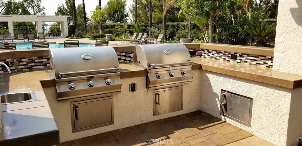 The Outdoor grilling by the Pool