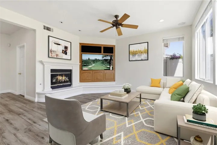 Virtually staged family room