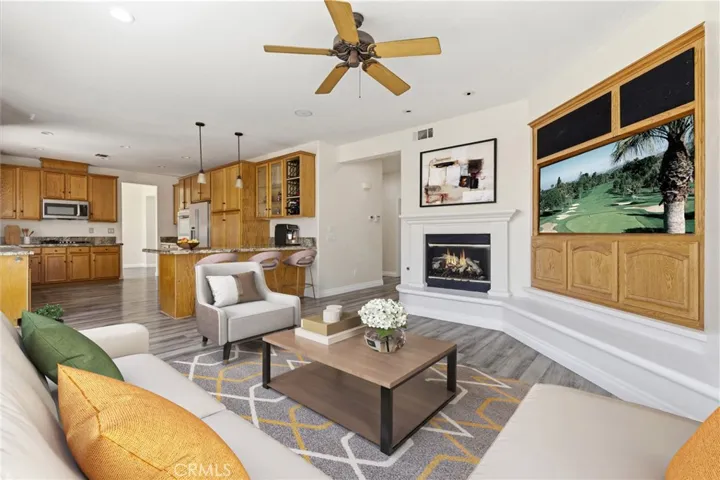 Virtually staged family room