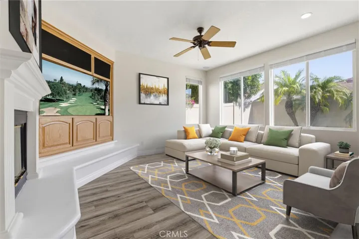 Virtually staged family room