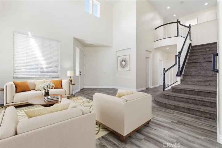 Virtually staged living room