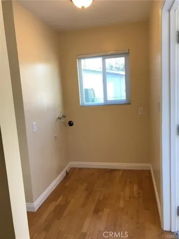 Laundry area and backdoor entrance