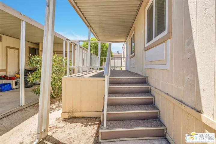 Stairs to entry door