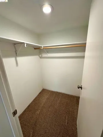 Walk in closet featuring carpet flooring