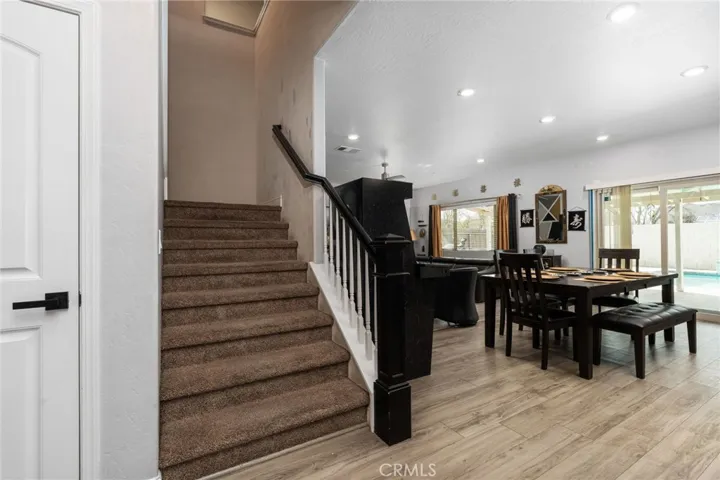 STAIRS AND EATING AREA