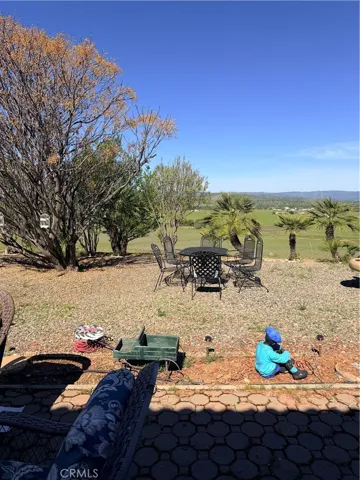 Sitting area in backyard