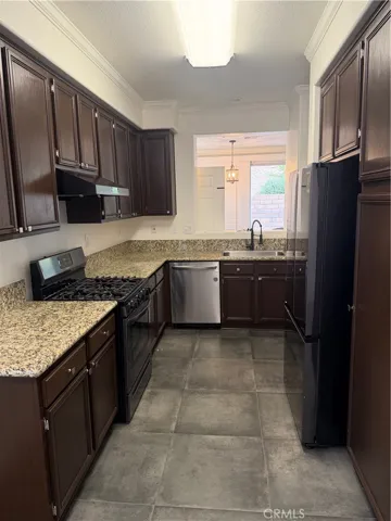 Granite counters in kitchen