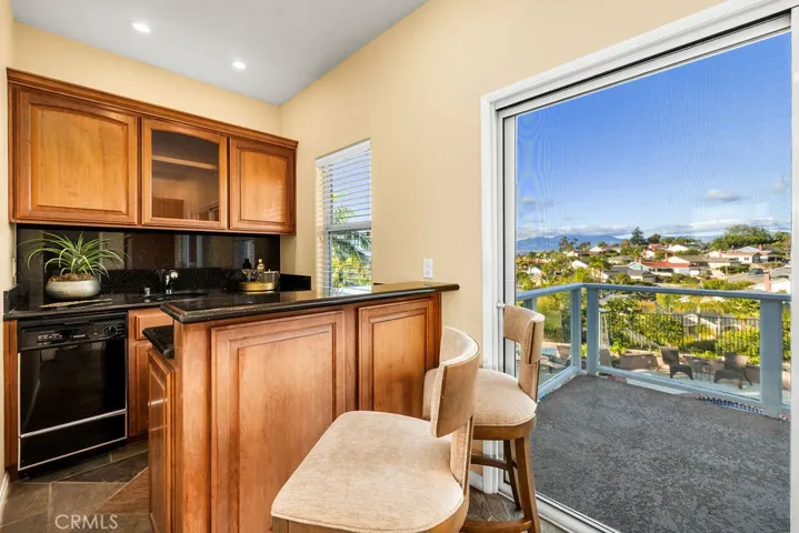 Bar with dishwasher, sink & refrigerator