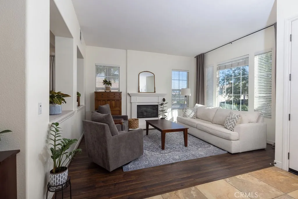 Living room with fireplace